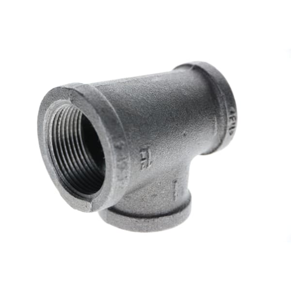 1-1/4" x 3/4" x 1-1/4" Black Iron Tee