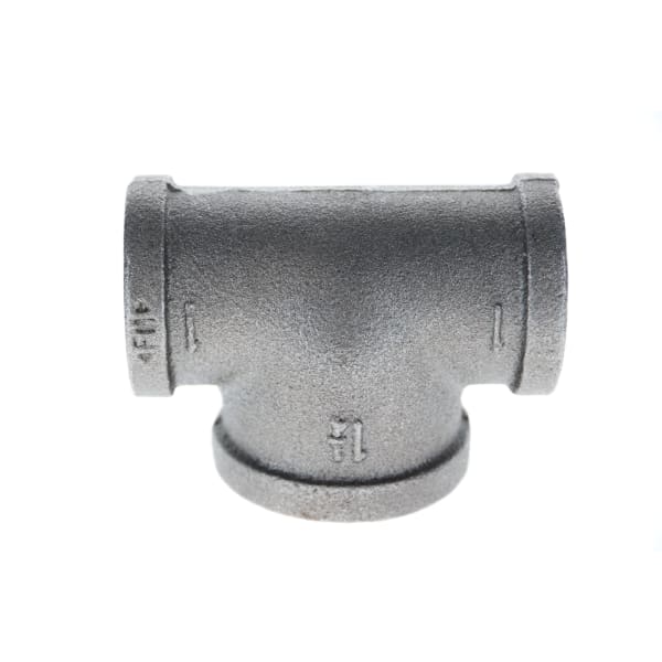 1-1/2" x 1-1/2" x 1-1/4" Black Iron Tee