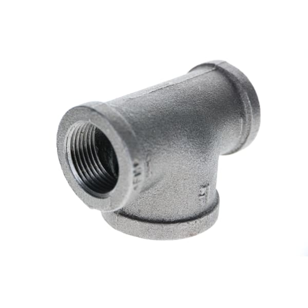 1-1/2" x 3/4" x 1-1/2" Black Iron Tee