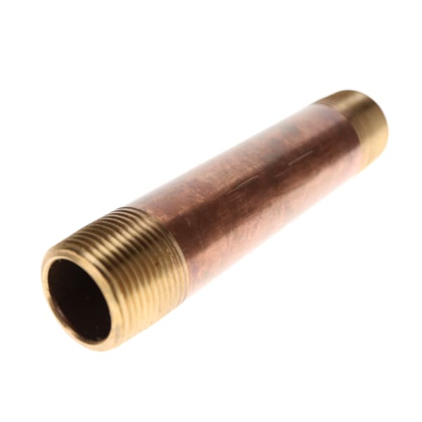 1" x 8" Red Brass Pipe Nipple