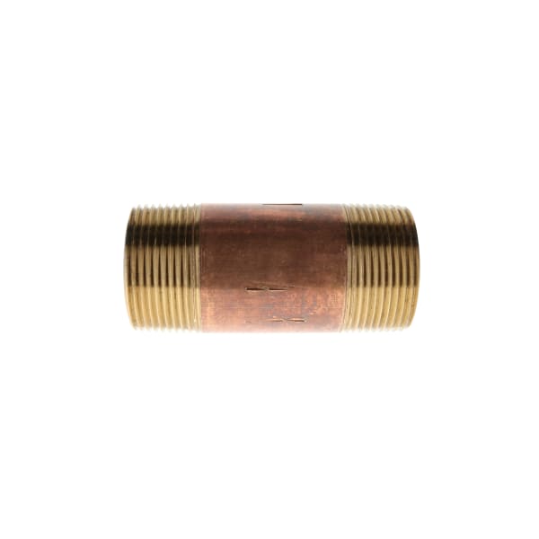 1-1/4" x 3-1/2" Red Brass Pipe Nipple