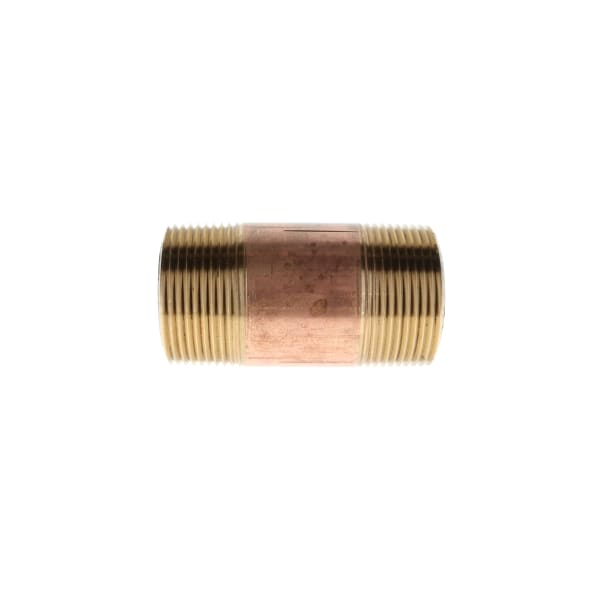 1-1/4" x 3" Red Brass Pipe Nipple