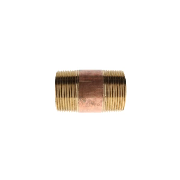 1-1/4" x 2-1/2" Red Brass Pipe Nipple