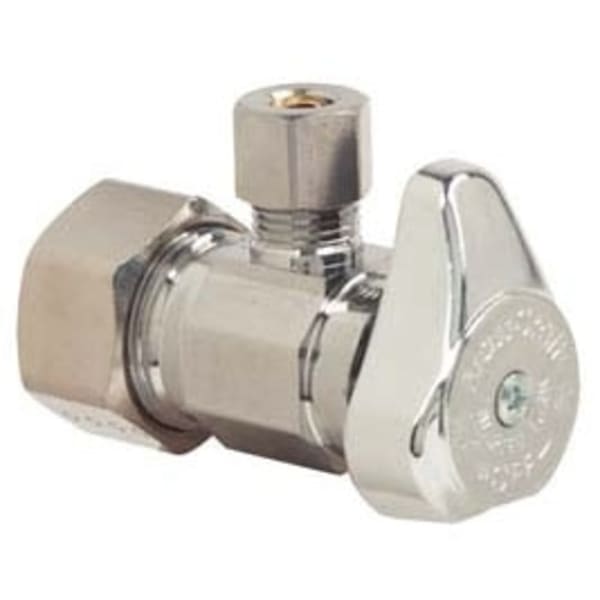 1/2" x 1/4" Angle Stop - Comp x Comp, Chrome