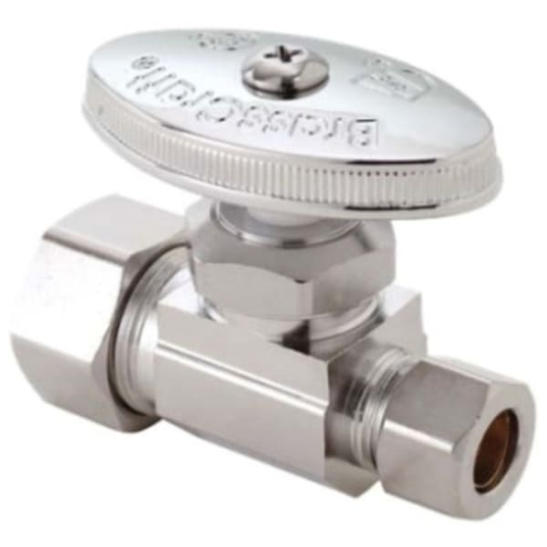 1/2" x 1/4" Straight Stop - Comp x Comp, Chrome