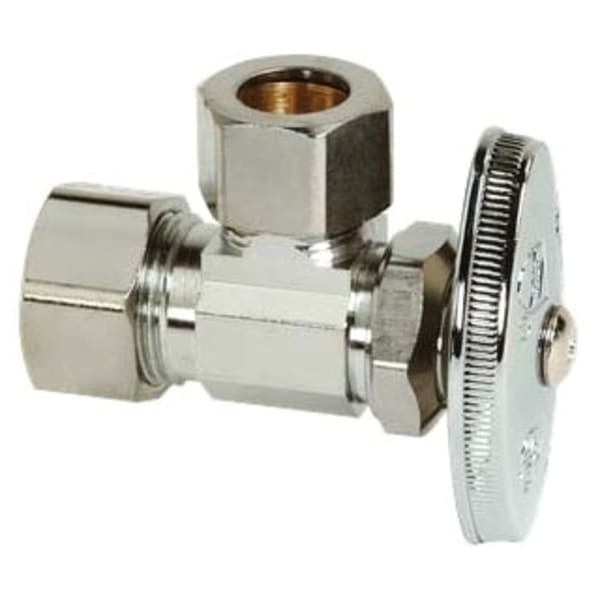 1/2" x 1/2" Angle Stop - Comp x Comp, Chrome