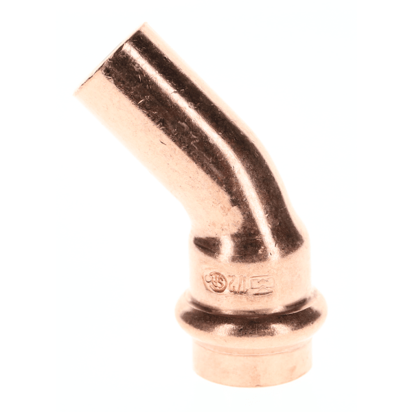 1/2" Copper Press Fittings - 45 Degree Street Elbow Ftg x P