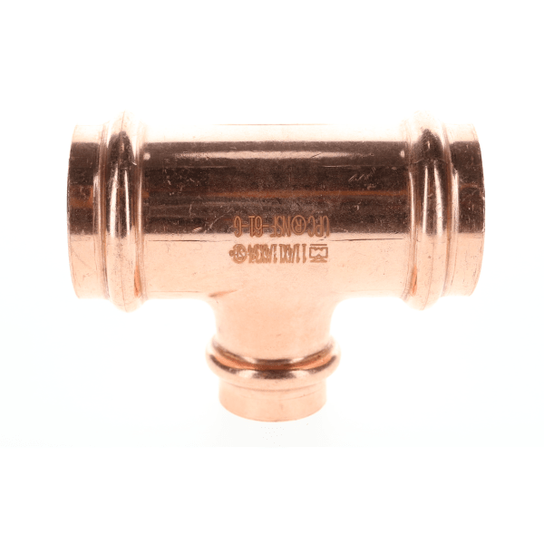 1-1/4" x 1-1/4" x 3/4" Copper Press Fittings - Tee P x P x P