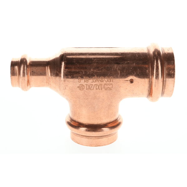 1" x 1/2" x 1" Copper Press Fittings - Tee P x P x P