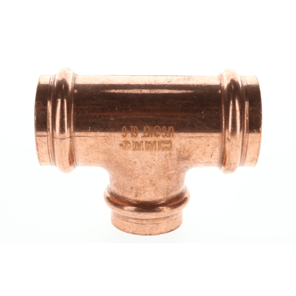 1-1/4" x 1-1/4" x 1" Copper Press Fittings - Tee P x P x P