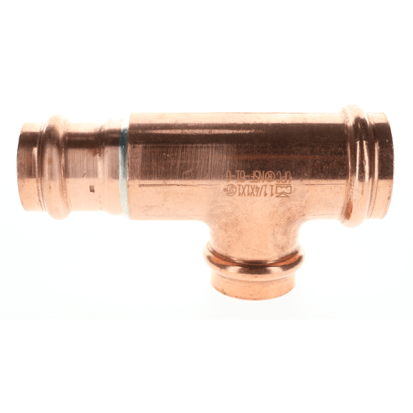 1-1/4" x 1" x 1" Copper Press Fittings - Tee P x P x P