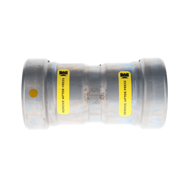 1-1/2" Carbon Steel Press Fittings - Gas - Coupling - With Stop P x P