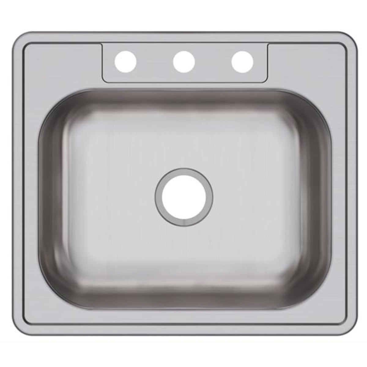 Dayton Stainless Steel 25" x 22" x 6-9/16" 3-Hole Single Bowl Drop-in Sink