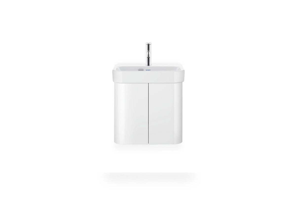 Duravit Happy D.2 19 5/8" Rectangular Wall Mounted Sink in White with Single Faucet Hole and with Overflow