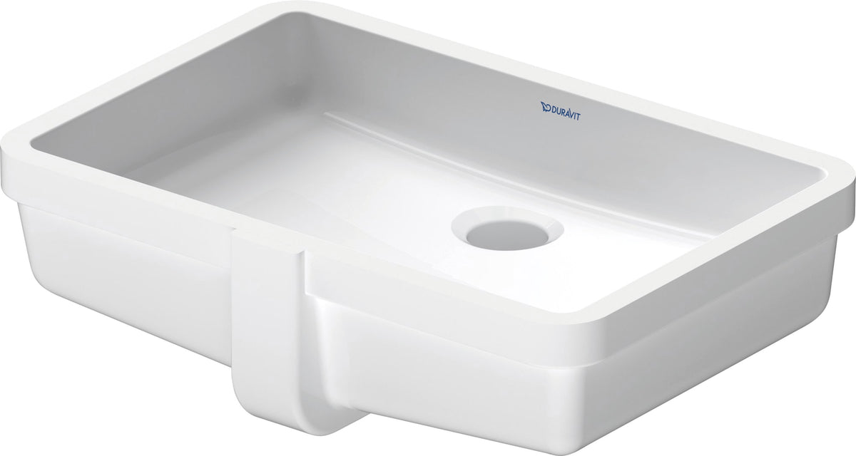 Duravit Vero 19 1/8" Rectangular Undermount Sink in White with Overflow