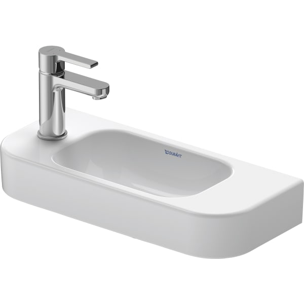 Duravit Happy D.2 19 5/8" Rectangular Wall Mounted Sink in White with Single Faucet Hole