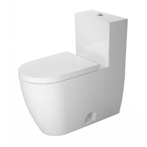 Duravit ME by Starck 1.28 GPF Single Flush Rimless Elongated ADA Compliant One Piece Toilet in White, Top Push Button Flush - Seat Sold Separately