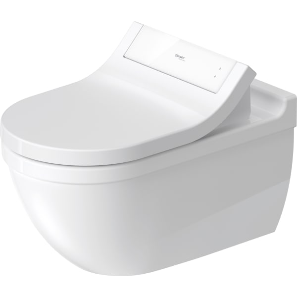 Duravit Starck 3 1.28/0.8 GPF Dual Flush ADA Compliant Elongated Wall Mounted Toilet in White - Seat, Actuator, and In-Wall Tank and Carrier Sold Separately