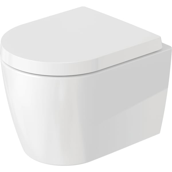Duravit ME by Starck 1.28/0.8 GPF Dual Flush Rimless ADA Compliant Round Wall Mounted Toilet in White - Seat, Actuator, and In-Wall Tank and Carrier Sold Separately