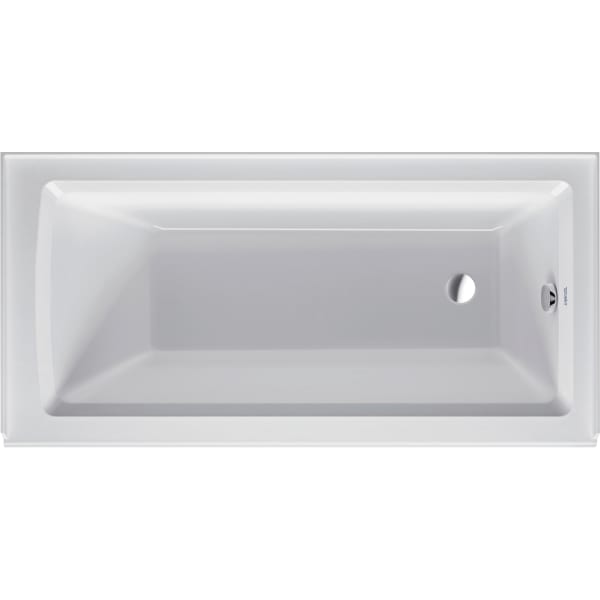 Duravit Architec 60" x 30" Rectangular Alcove Bathtub in White Acrylic with Right Drain, Drain Sold Separately