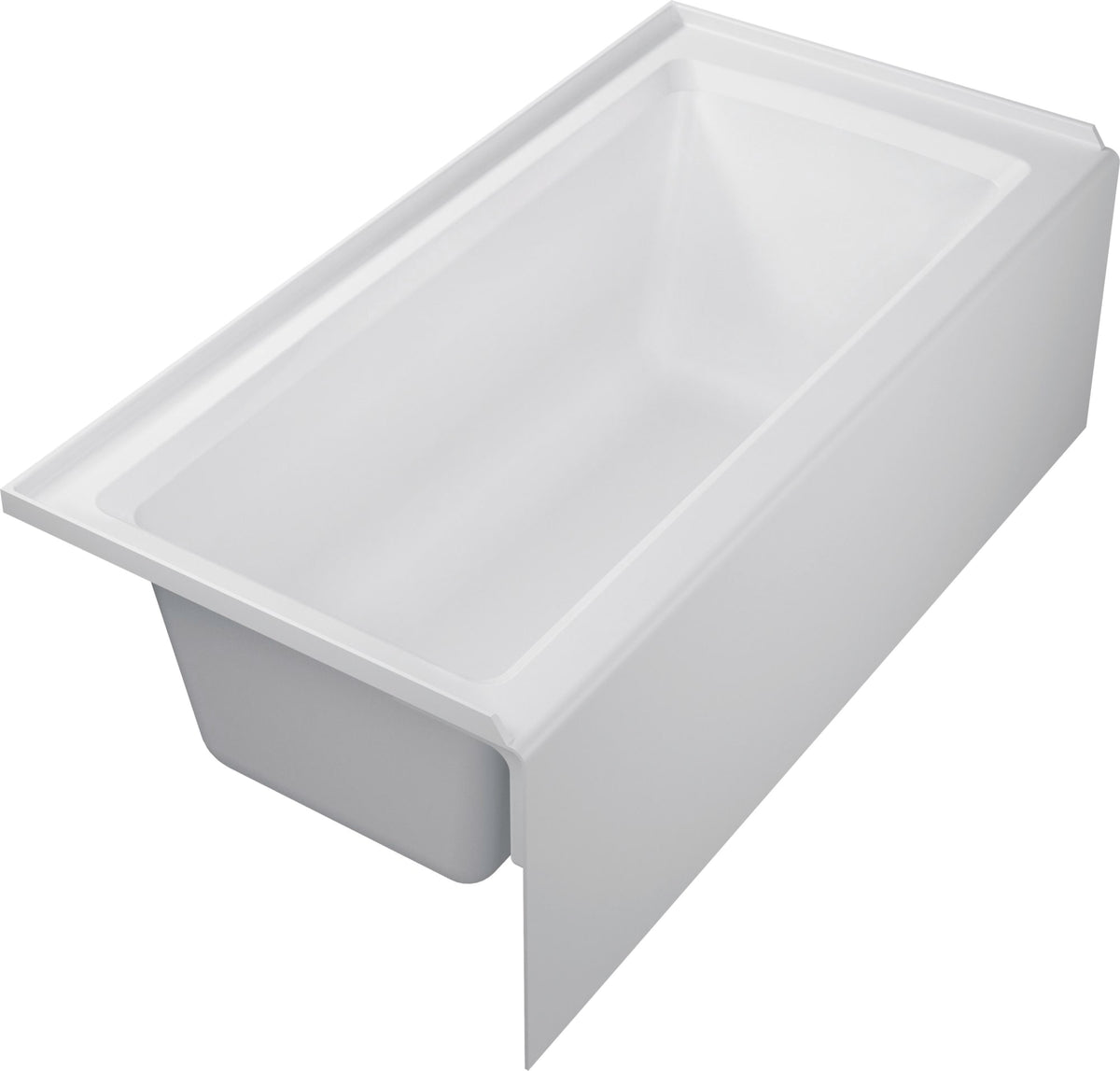 Duravit Architec 60" x 30" Rectangular Alcove Bathtub in White Acrylic with Left Drain, Drain Sold Separately