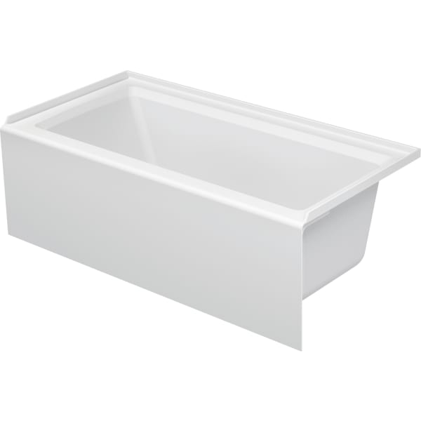 Duravit Architec 60" x 30" Rectangular Alcove Bathtub in White Acrylic with Right Drain, Drain Sold Separately