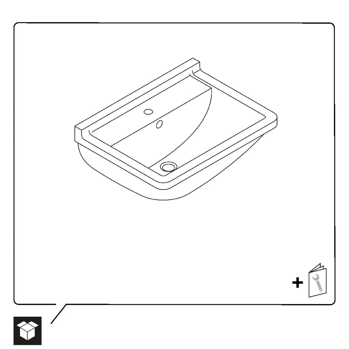 Duravit D-Code 25 5/8" Rectangular Wall Mounted Sink in White with Single Faucet Hole and with Overflow