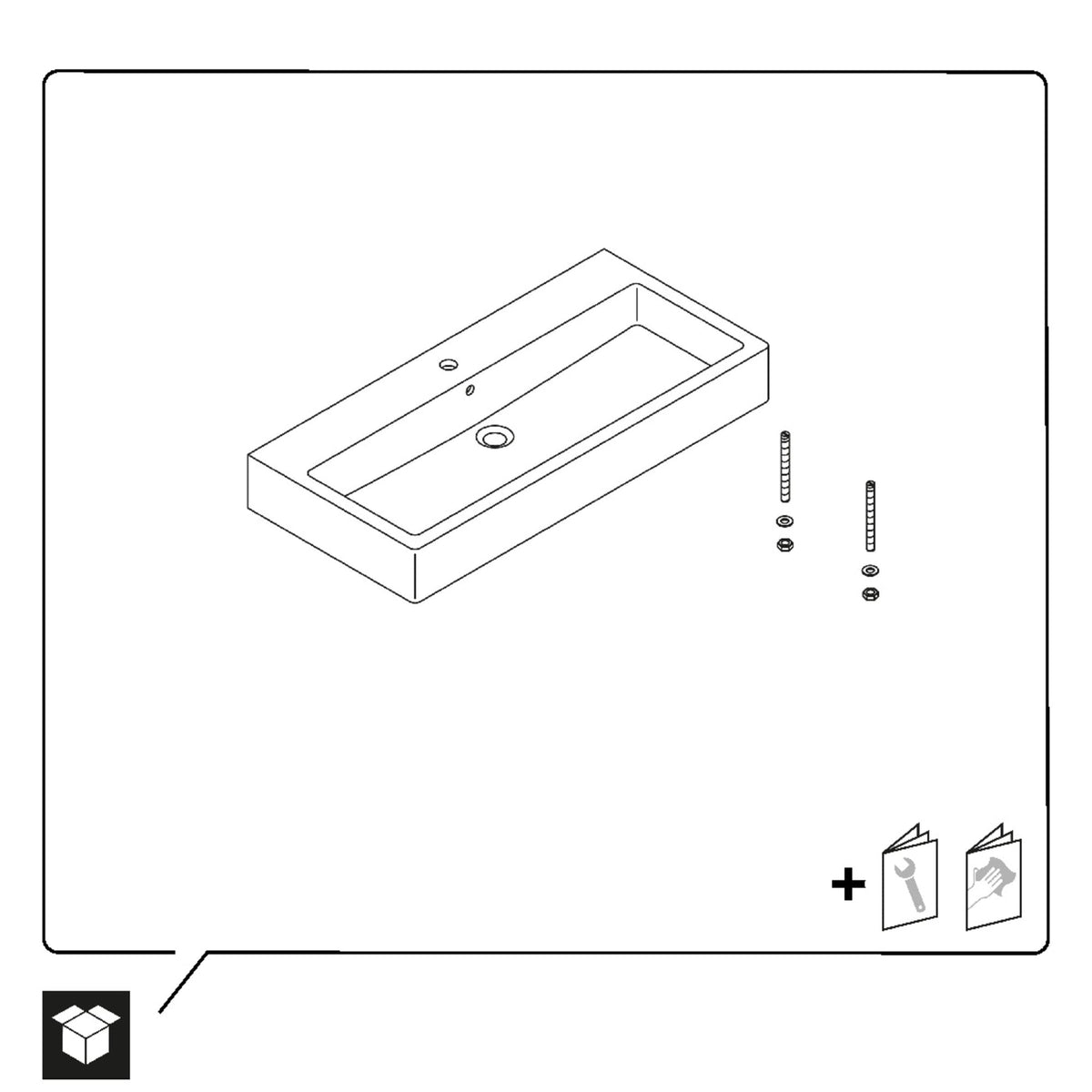 Duravit Vero 31 1/2" Rectangular Vessel Sink in White with Single Faucet Hole and with Overflow