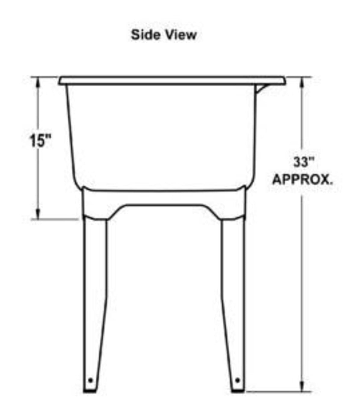 E. L Mustee & Sons E.L. Mustee & Sons - UTILITUB®, Co-Polypure™ (Drop-In Sink) White, Single Bowl Sinks - 23" x 25" x 33"