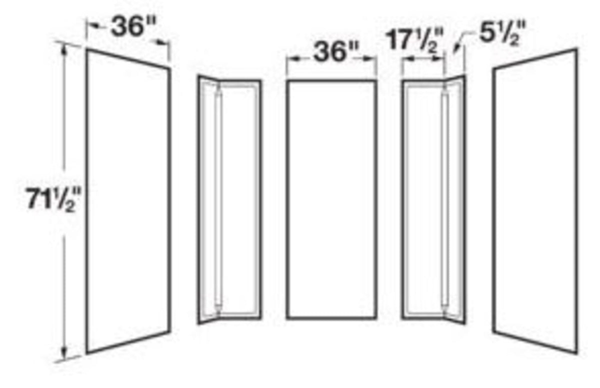E. L Mustee & Sons E.L. Mustee & Sons - DURAWALL® (Wall & Door Components) White, Smooth/Colorfast Gloss, Shower Bases & Walls - 5-Piece, Rectangle
