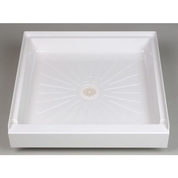 E.L. Mustee & Sons - DURABASE® (Shower Base) White, 1-Piece, Square, Single Threshold (32" x 32" x 5")