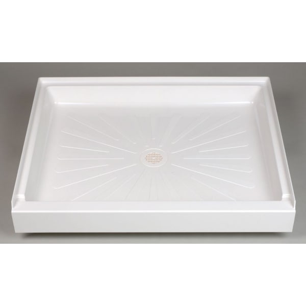 E.L. Mustee & Sons - DURABASE® (Shower Base) Semi-Gloss White, 1-Piece, Single Threshold, Rectangle (42" x 34" x 5-1/2")