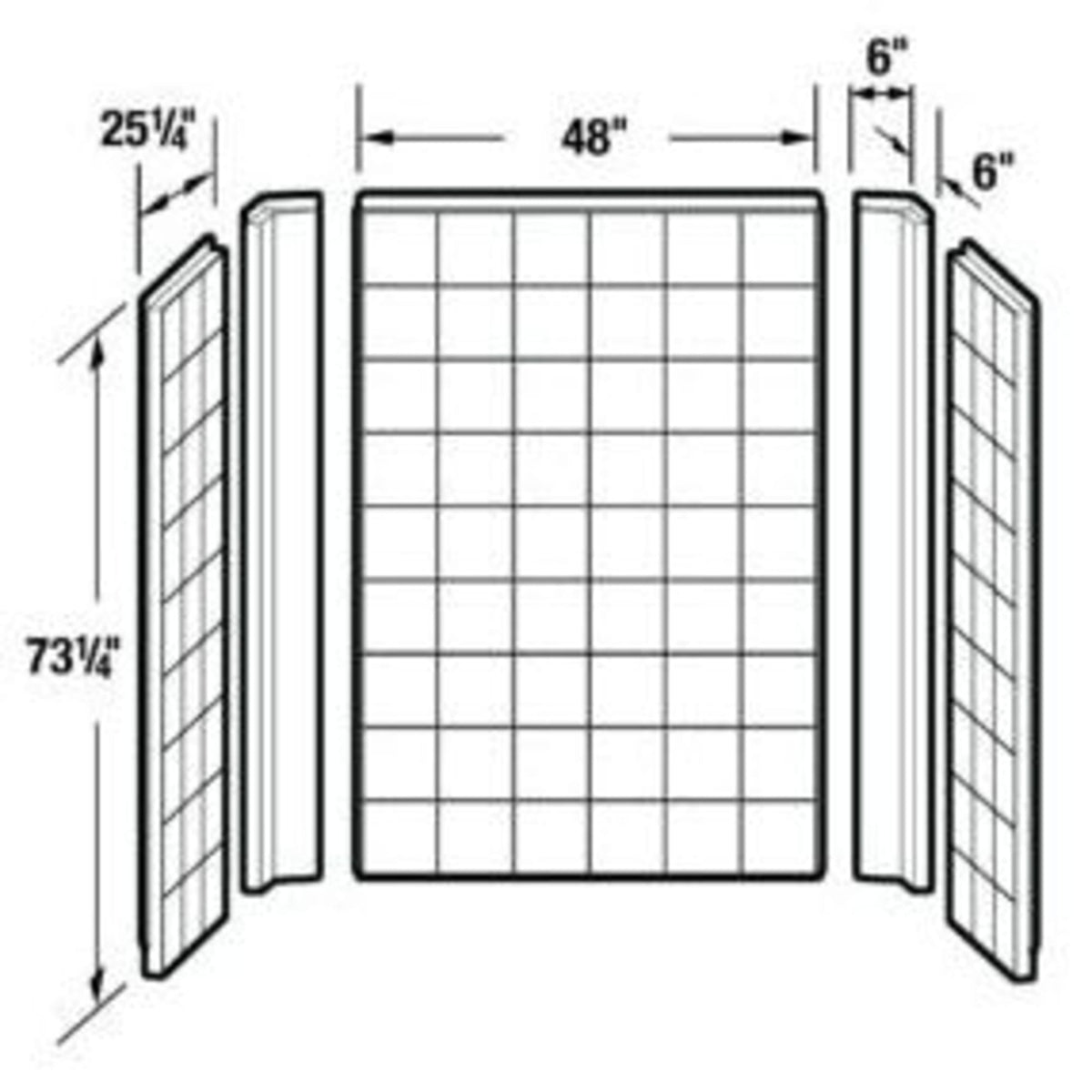E. L Mustee & Sons E.L. Mustee & Sons - DURAWALL® (Wall & Door Components) White, Shower Bases & Walls - 5-Piece, Rectangular (60" x 30" x 73-1/4")