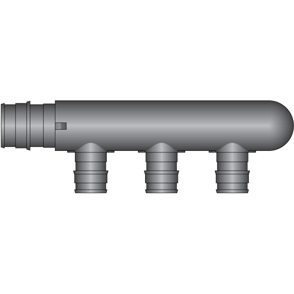 3-Port PEX Manifold Tee - 3/4" Expansion Inlet, Closed Outlet - (3) 1/2" Expansion Ports - Composite, Expansion(F1960)