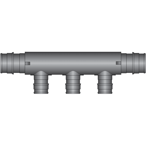 3-Port PEX Flow Through Manifold Tee - 3/4" Expansion Inlet, 3/4"Expansion Outlet - (3) 1/2" Expansion Ports - Composite, Expansion(F1960)