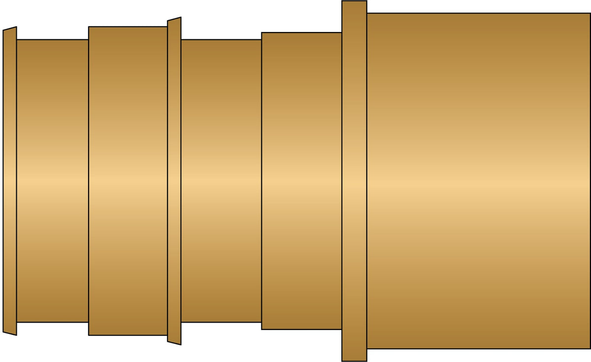 HeatLink EX27154NL 2" PEX F1960 x 2" Male Sweat Adapter - No Lead Brass