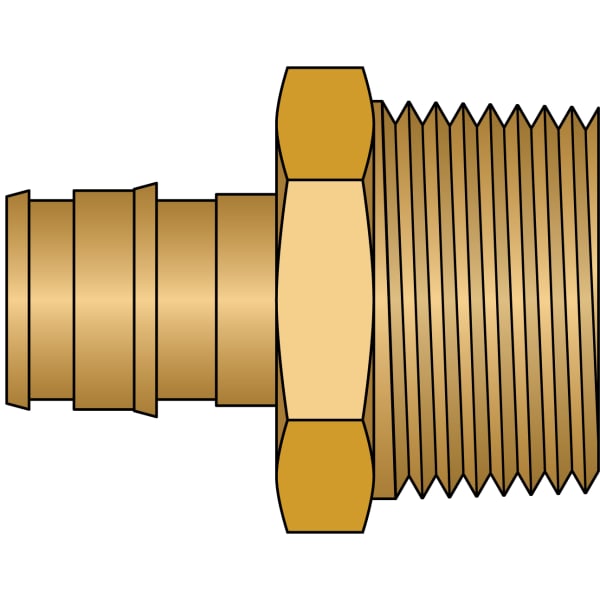 1/2" x 3/4" PEX Male Adapter (Expansion(F1960) x MIP) - Brass