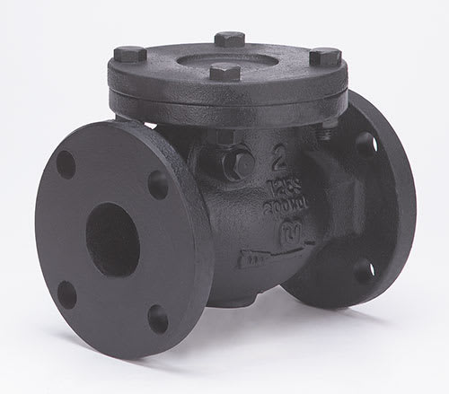 Milwaukee Valve 2974-M-600 6" - Flange x Flange - Cast Iron Check Valve - 125 SWP - 200 WOG, Horizontal Swing, Bronze Seat, Solid Wedge Disc