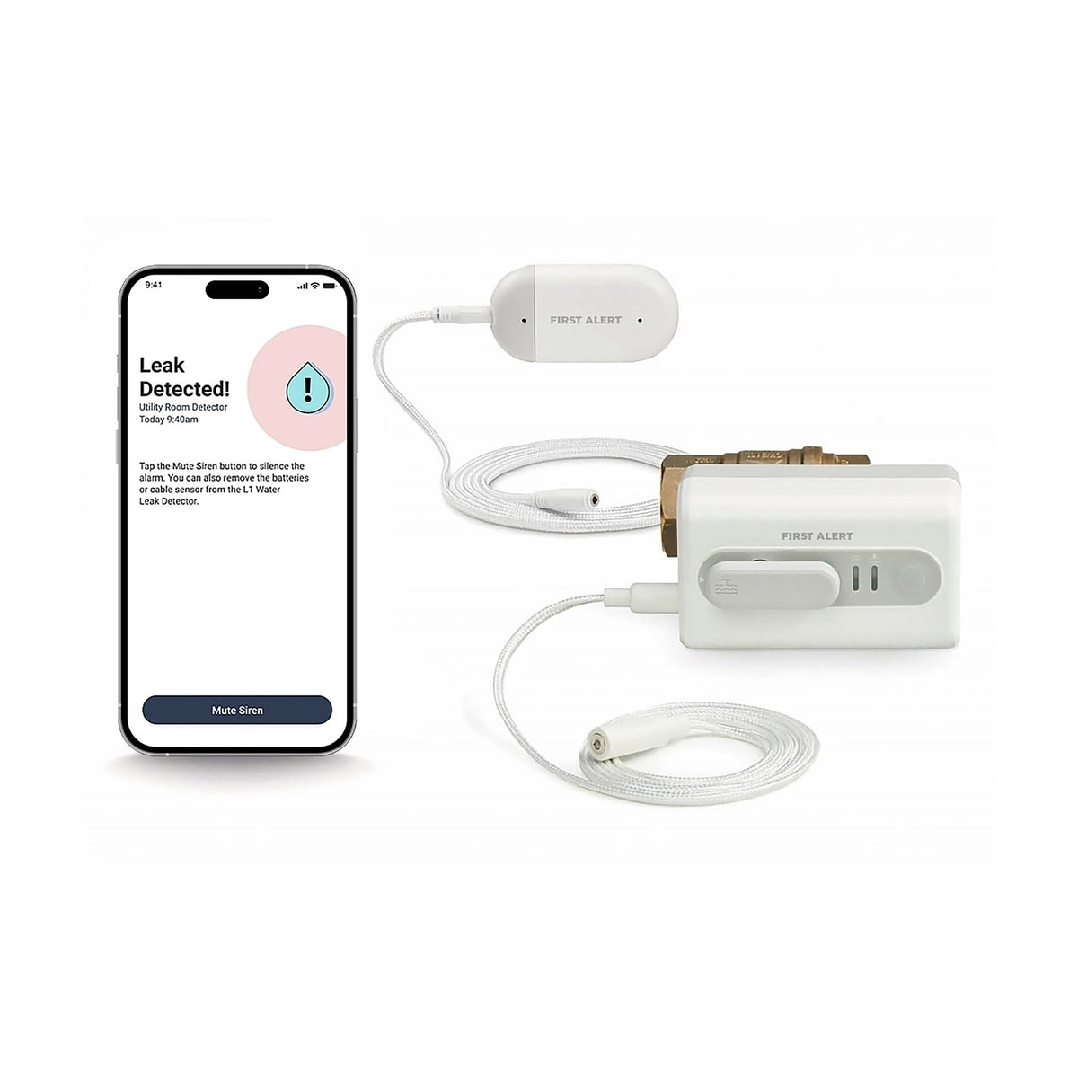 Resideo VWS01Y-1 L5 Wi-Fi Actuator with 1 in NPT Ball Valve and Leak Sensor