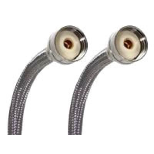 3/4" x 3/4" x 60" Hose x Hose - Washing Machine Supply - Braided Stainless Steel
