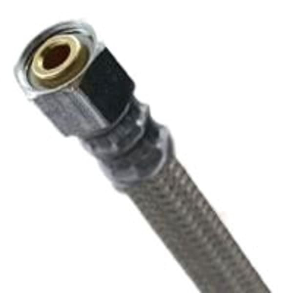3/8" x 1/2" x 12" COMP x FIP - Faucet Supply - Braided Stainless Steel