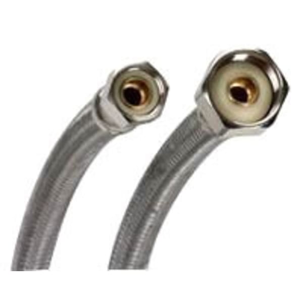 3/8" x 3/8" x 16" COMP x COMP - Faucet Supply - Braided Stainless Steel