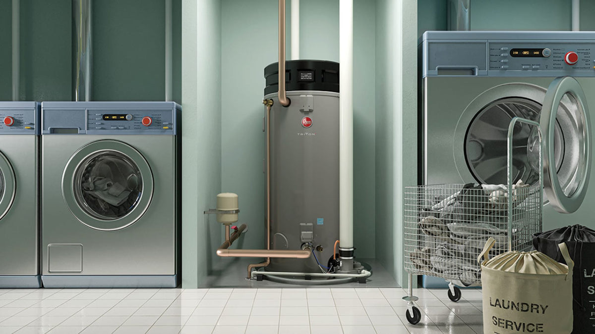 Rheem® 100 gallon 200,000 Btu/h Triton® SS Heavy Duty Commercial Natural Gas Water Heater