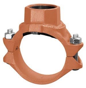 Gruvlok GVLF-7045-600.150-E-PNTD 6" x 1-1/2" Tee Branch (Threaded) - Painted - GR x FIP (EPDM (Green))