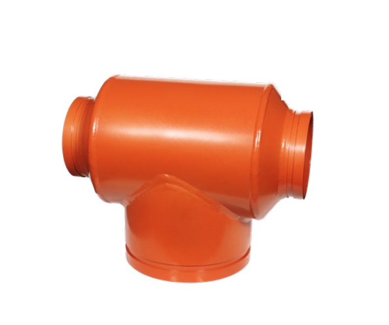 Gruvlok GVLF-7061-600.400-PNTD 6" x 4" Tee (Reducing) - Painted - GR x GR x GR