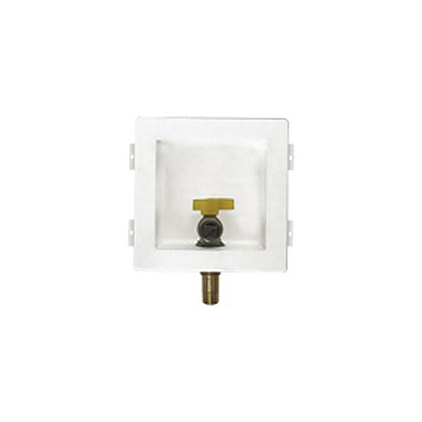 Gas Outlet Box Perfect Fit - White, 1/2" MIP x 1/2" FIP