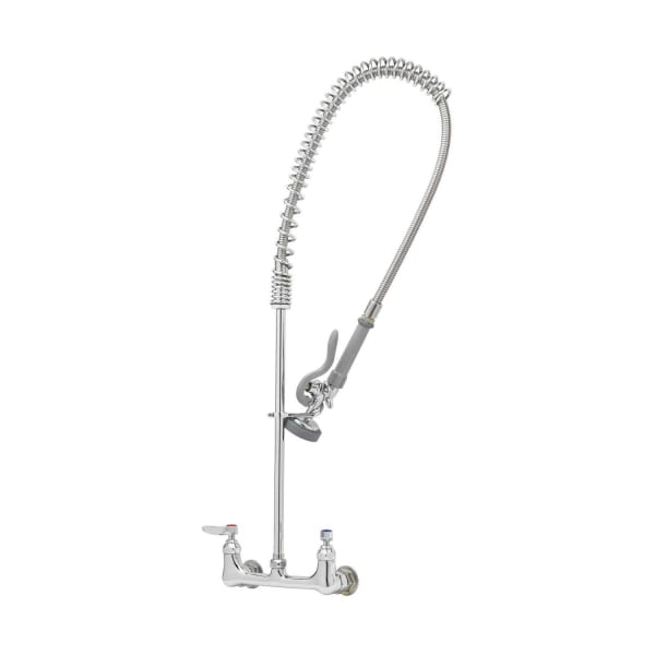 EasyInstall Pre-Rinse, Spring Action, Wall Mount Base, 8" Centers, Eterna Cartridges