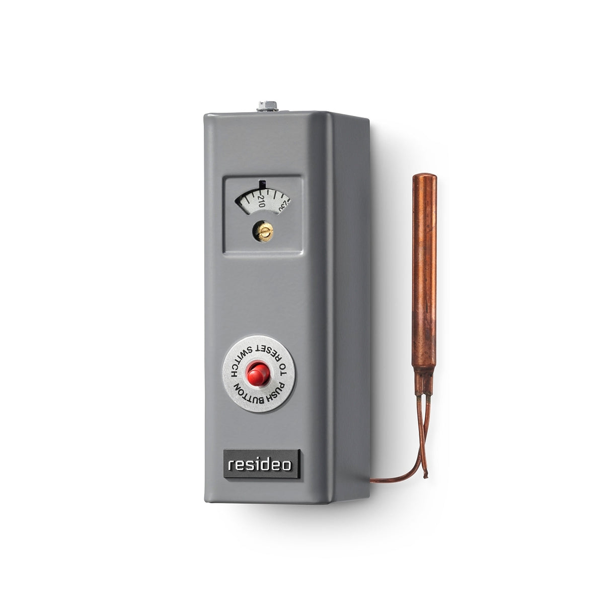 Resideo L4006E1000/U Manual Reset Aquastat, Breaks on Rise, 130–270°F, with 1/2 in Well