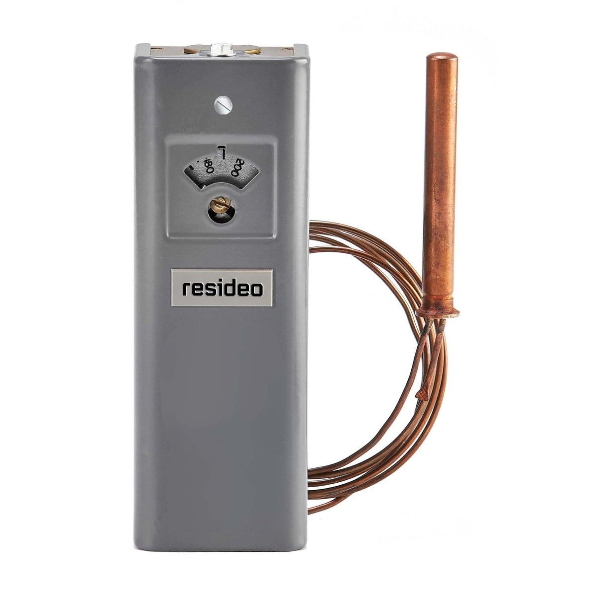 Resideo L4008E1313/U Manual Reset Aquastat, Breaks on Rise, 100–200°F, 66 in Capillary, Less Well