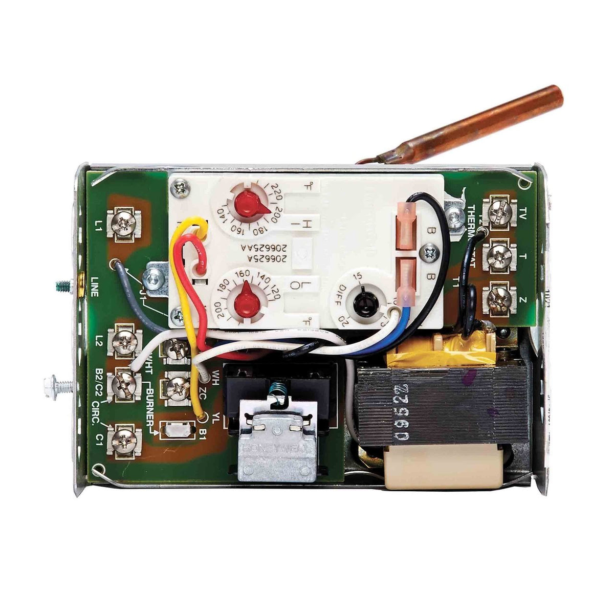 Resideo L8124C1003/U Triple Aquastat Relay, 120 VAC, High Limit 130–240°F, Low Limit 110–220°F